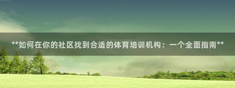 尊龙凯时是不是合法：**如何在你的社区找到合适的体育